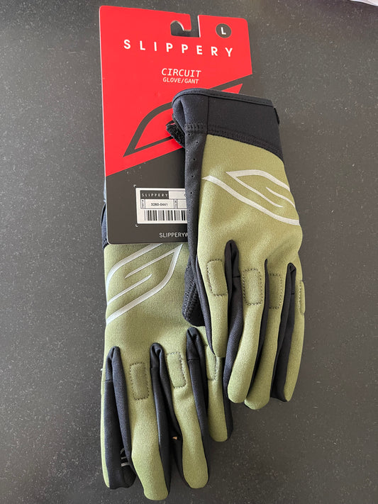 Slippery Circuit Wetsuit Race Glove in Olive Large Sale