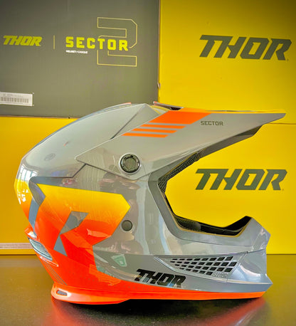 2023 Thor Sector 2 Crave ACU Gold Jet Ski Helmet Charcoal Orange JSRA OK