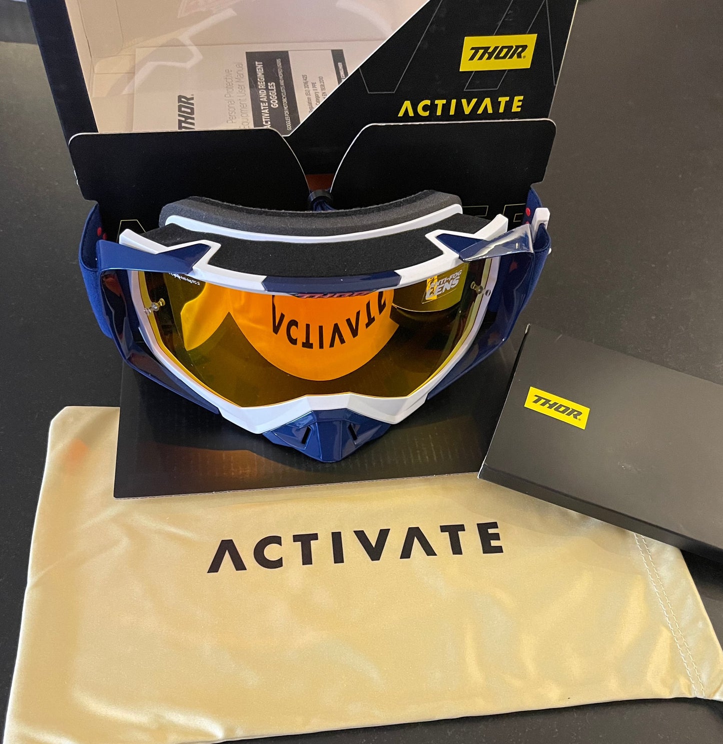 2023 Thor Activate Goggles -  Yellow Blue Red Navy Black Grey Blue